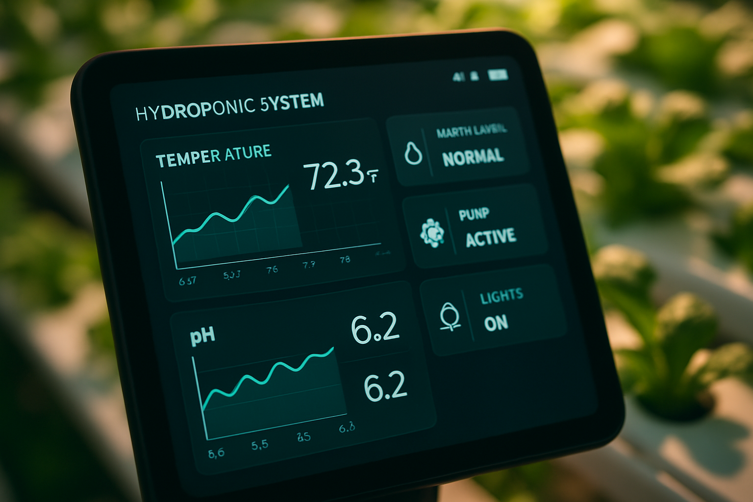 Modern hydroponic farming system with LED lights