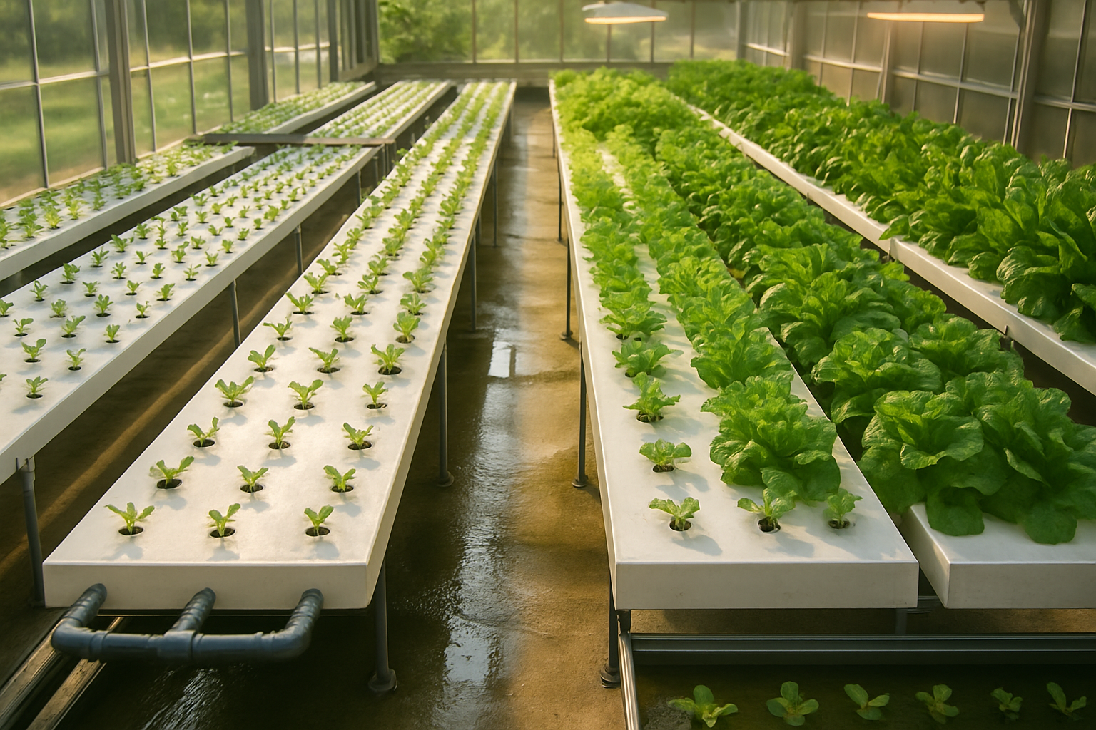 Digital dashboard showing hydroponic system monitoring